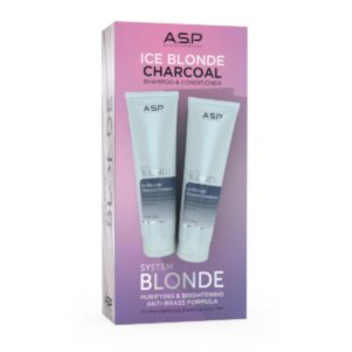 ASP ice blond charcoal shampoo and conditioner